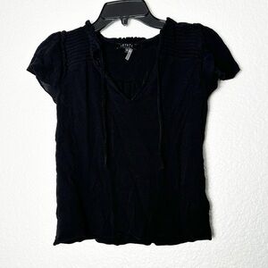 1State Black Short Sleeve Blouse